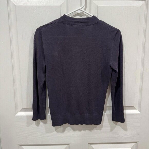 Women’s Tory Burch Blue Cardigan Size Xxs 2XS Signature Buttons Logo‎ - Picture 4 of 9